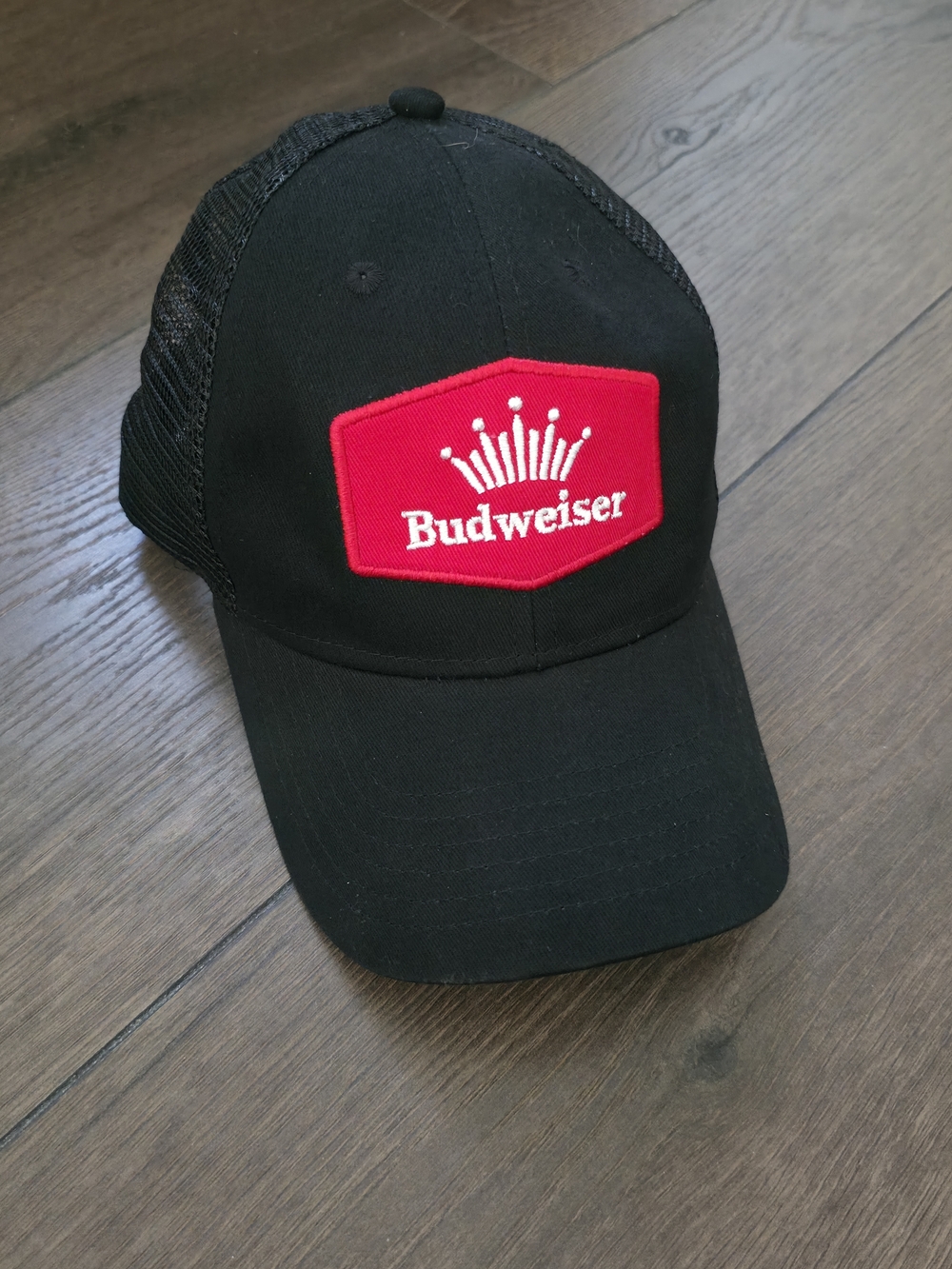 Budweiser Black Cap with‎ Red Patch and White Logo